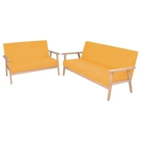 Juego de sofás de tela de 2 piezas color amarillo de , Sofás - Ref: Foro24-274918, Precio: 419,89 €, Descuento: %