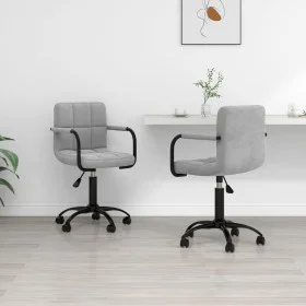 Swivel dining chairs 2 pcs light gray velvet by , dining chairs - Ref: Foro24-334721, Price: 126,45 €, Discount: %