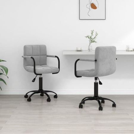 Sillas de comedor giratorias 2 uds de terciopelo gris claro de , Sillas de comedor - Ref: Foro24-334721, Precio: 128,32 €, De...