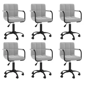 Sillas de comedor giratorias 6 uds de terciopelo gris claro de , Sillas de comedor - Ref: Foro24-3088023, Precio: 364,86 €, D...