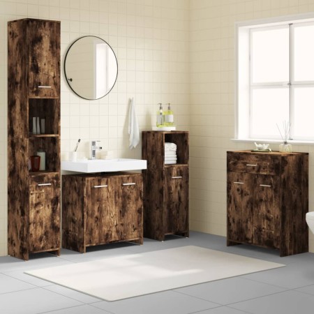 Set de muebles baño 4 pzas madera contrachapada roble ahumado de , Muebles de baño - Ref: Foro24-3154409, Precio: 209,97 €, D...