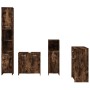 Set de muebles baño 4 pzas madera contrachapada roble ahumado de , Muebles de baño - Ref: Foro24-3154409, Precio: 209,97 €, D...