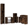 Set de muebles baño 4 pzas madera contrachapada roble ahumado de , Muebles de baño - Ref: Foro24-3154409, Precio: 209,97 €, D...