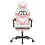 Swivel gaming chair and footrest synthetic leather white pink by , Gaming chairs - Ref: Foro24-349564, Price: 117,21 €, Disco...
