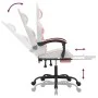 Swivel gaming chair and footrest synthetic leather white pink by , Gaming chairs - Ref: Foro24-349564, Price: 117,21 €, Disco...