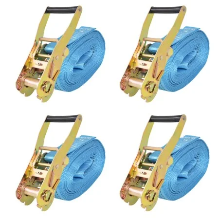 Correas de sujeción de trinquete 4 uds 4T 8mx50mm azul de , Correas de amarre - Ref: Foro24-142656, Precio: 64,51 €, Descuent...