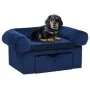 Sofá para perros con cajón felpa azul 75x50x38 cm de , Camas para perros - Ref: Foro24-171080, Precio: 109,77 €, Descuento: %