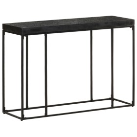 Mesa consola madera maciza de acacia y mango negro 110x35x76 cm de , Mesas auxiliares - Ref: Foro24-321612, Precio: 128,94 €,...