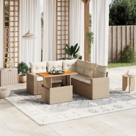 Juego de sofás jardín con cojines 6 pzas ratán sintético beige de , Conjuntos de jardín - Ref: Foro24-3271310, Precio: 440,29...
