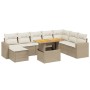 Set de sofás de jardín 9 pzas con cojines ratán sintético beige de , Conjuntos de jardín - Ref: Foro24-3275627, Precio: 612,9...