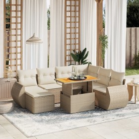 Juego de sofás de jardín con cojines beige 8 pzas ratán PE de , Conjuntos de jardín - Ref: Foro24-3275830, Precio: 580,20 €, ...