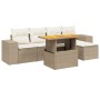 Juego de sofás jardín con cojines 6 pzas ratán sintético beige de , Conjuntos de jardín - Ref: Foro24-3275921, Precio: 429,85...