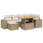Set sofás de jardín 7 piezas y cojines ratán sintético beige de , Conjuntos de jardín - Ref: Foro24-3275928, Precio: 520,55 €...
