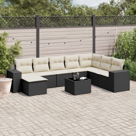 Set de sofás de jardín 8 piezas y cojines ratán sintético negro de , Conjuntos de jardín - Ref: Foro24-3255303, Precio: 535,4...