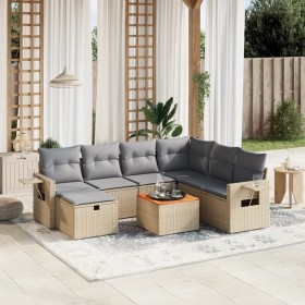 Juego de sofás jardín con cojines beige mezcla 8 pzas ratán PE de , Conjuntos de jardín - Ref: Foro24-3264965, Precio: 490,52...