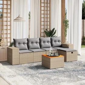 Juego de sofás jardín con cojines beige mezcla 6 pzas ratán PE von , Gartensets - Ref: Foro24-3265168, Preis: 369,43 €, Rabat...