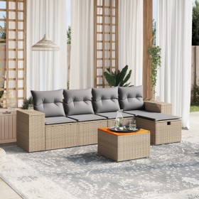 Juego de sofás jardín con cojines beige mezcla 6 pzas ratán PE de , Conjuntos de jardín - Ref: Foro24-3265168, Precio: 363,18...