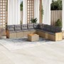 Juego de sofás jardín con cojines beige 10 pzas ratán sintético de , Conjuntos de jardín - Ref: Foro24-3227746, Precio: 565,0...
