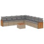 Juego de sofás jardín con cojines beige 10 pzas ratán sintético de , Conjuntos de jardín - Ref: Foro24-3227746, Precio: 565,0...