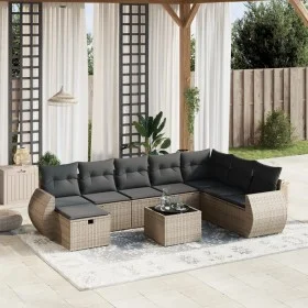 Set de muebles de jardín 9 pzas y cojines ratán sintético gris de , Conjuntos de jardín - Ref: Foro24-3264216, Precio: 552,91...