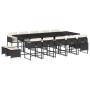 Set comedor de jardín con cojines 15 pzas ratán sintético negro de , Conjuntos de jardín - Ref: Foro24-3211350, Precio: 743,3...