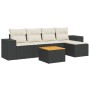 Set de sofás de jardín 6 piezas y cojines ratán sintético negro de , Conjuntos de jardín - Ref: Foro24-3257750, Precio: 353,2...