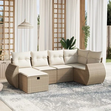 Juego de sofás jardín con cojines 6 pzas ratán sintético beige by , Garden sets - Ref: Foro24-3264104, Price: 491,05 €, Disco...