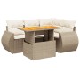 Juego de sofás jardín con cojines 5 pzas ratán sintético beige de , Conjuntos de jardín - Ref: Foro24-3272178, Precio: 426,27...