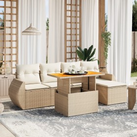 Juego de sofás jardín con cojines 6 pzas ratán sintético beige de , Conjuntos de jardín - Ref: Foro24-3272171, Precio: 433,81...