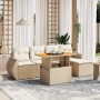 Juego de sofás jardín con cojines 6 pzas ratán sintético beige de , Conjuntos de jardín - Ref: Foro24-3272171, Precio: 433,81...