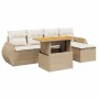 Juego de sofás jardín con cojines 6 pzas ratán sintético beige de , Conjuntos de jardín - Ref: Foro24-3272171, Precio: 433,81...