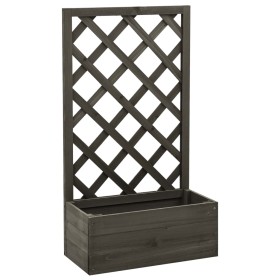 Jardinera enrejada de jardín madera abeto gris 50x25x90 cm de vidaXL, Maceteros y jardineras - Ref: Foro24-314831, Precio: 43...