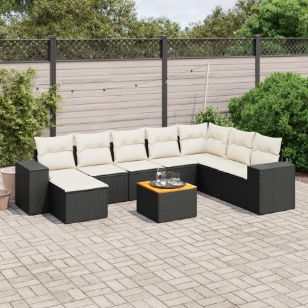 Set de sofás de jardín 8 piezas y cojines ratán sintético negro de , Conjuntos de jardín - Ref: Foro24-3257911, Precio: 523,0...