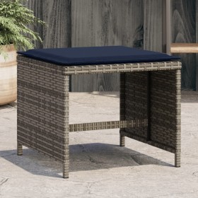 Taburetes de jardín con cojines 4 uds ratán PE gris 40x40x35 cm de , Otomanas de exterior - Ref: Foro24-4007490, Precio: 90,9...