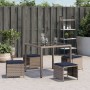 Taburetes de jardín con cojines 4 uds ratán PE gris 40x40x35 cm de , Otomanas de exterior - Ref: Foro24-4007490, Precio: 90,9...