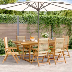 Set de comedor jardín 7 pzas polipropileno madera maciza beige de , Conjuntos de jardín - Ref: Foro24-3281735, Precio: 822,99...