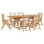 Set de comedor jardín 7 pzas polipropileno madera maciza beige de , Conjuntos de jardín - Ref: Foro24-3281735, Precio: 822,99...