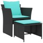 Sillón de jardín con reposapiés ratán sintético negro de , Conjuntos de jardín - Ref: Foro24-368624, Precio: 119,84 €, Descue...