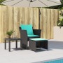 Sillón de jardín con reposapiés ratán sintético negro de , Conjuntos de jardín - Ref: Foro24-368624, Precio: 119,84 €, Descue...
