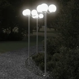 Farolas de exterior 3 unidades acero inoxidable 215 cm de , Iluminación de exterior - Ref: Foro24-4006390, Precio: 217,33 €, ...