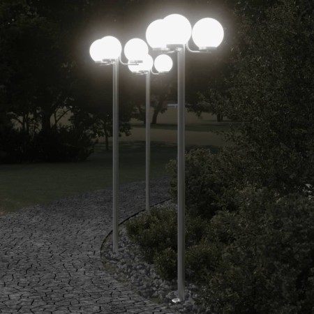 Farolas de exterior 3 unidades acero inoxidable 215 cm de , Iluminación de exterior - Ref: Foro24-4006390, Precio: 220,55 €, ...