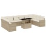 Set de sofás de jardín 11pzas con cojines ratán sintético beige de , Conjuntos de jardín - Ref: Foro24-3267518, Precio: 736,7...