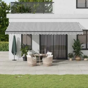 Toldo retráctil manual antracita y blanco 600x300cm de , Toldos - Ref: Foro24-3310243, Precio: 480,25 €, Descuento: %