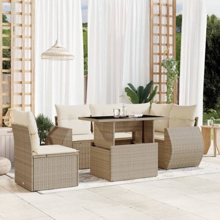 Juego de sofás jardín con cojines 6 pzas ratán sintético beige de , Conjuntos de jardín - Ref: Foro24-3268538, Precio: 483,47...