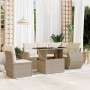 Juego de sofás jardín con cojines 6 pzas ratán sintético beige de , Conjuntos de jardín - Ref: Foro24-3268538, Precio: 483,47...