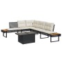 Set de sofás jardín 2 pzas con cojines ratán PE y vidrio negro de , Conjuntos de jardín - Ref: Foro24-3277494, Precio: 358,10...