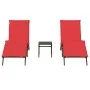 Tumbonas con mesita 2 unidades ratán sintético marrón by , Loungers - Ref: Foro24-4002717, Price: 312,89 €, Discount: %