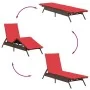Tumbonas con mesita 2 unidades ratán sintético marrón by , Loungers - Ref: Foro24-4002717, Price: 312,89 €, Discount: %