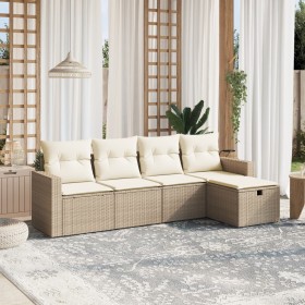 Juego de sofás jardín con cojines 5 pzas ratán sintético beige de , Conjuntos de jardín - Ref: Foro24-3263464, Precio: 323,88...
