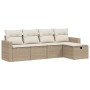 Juego de sofás jardín con cojines 5 pzas ratán sintético beige de , Conjuntos de jardín - Ref: Foro24-3263464, Precio: 323,88...